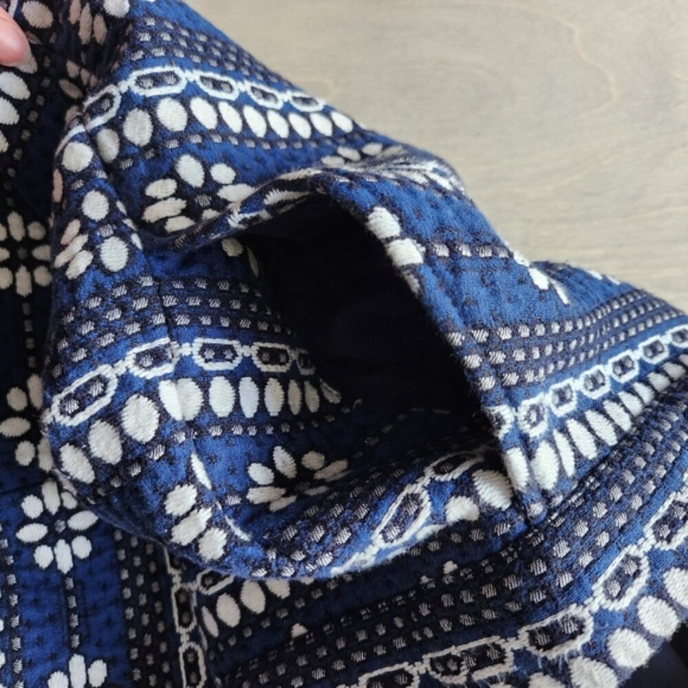 J crew sz2 embroidered‎ blue and white mini skirt boho, with pockets. - Picture 5 of 7